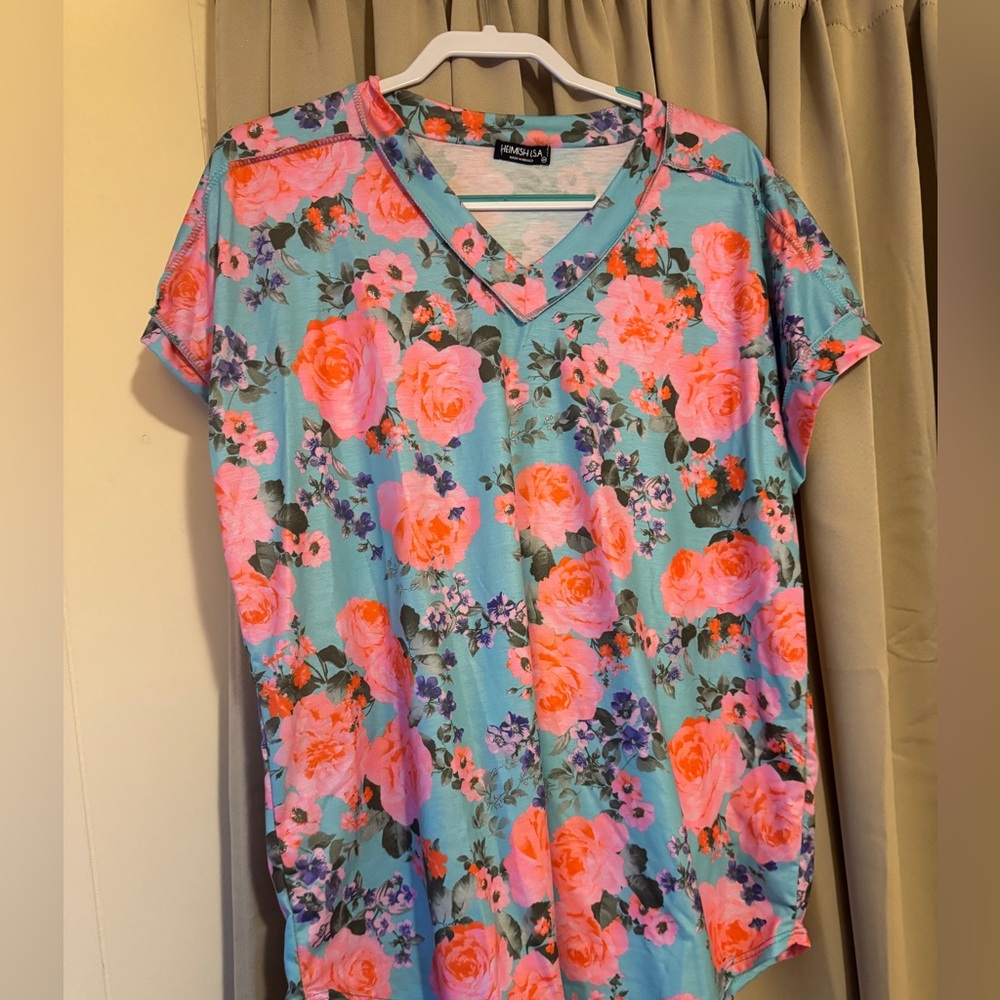 Heimish USA Dolman Short Sleeve Floral Print Top
